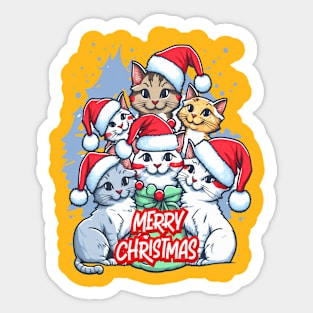 Merry Christmas Cat Squad Meowy Sticker